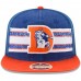 Men's Denver Broncos New Era Royal/Orange Vintage Throwback Stripe 9FIFTY Adjustable Snapback Hat 2751707